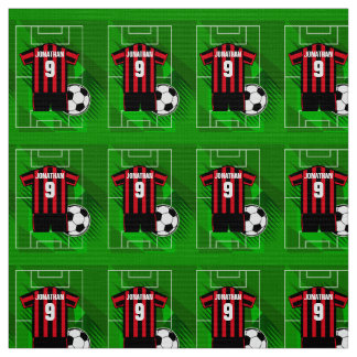 Personalisiert Soccer Jersey Rot und Schwarze Stre Stoff