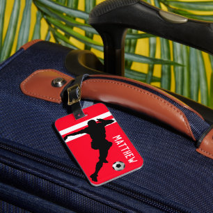 Personalisiert Soccer Mad Footballer Red Travel Gepäckanhänger