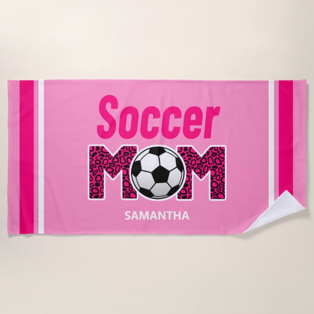 Personalisiert Soccer Mama Individuelle Name Strandtuch (Vorderseite)