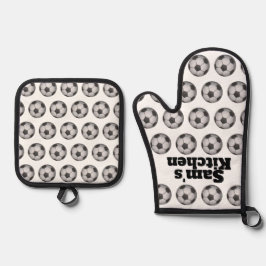 Personalisiert Soccer Ofenhandschuh & Topflappen-Set