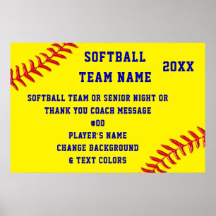 Personalisiert, Softball-Plakate, Softball Senior Poster