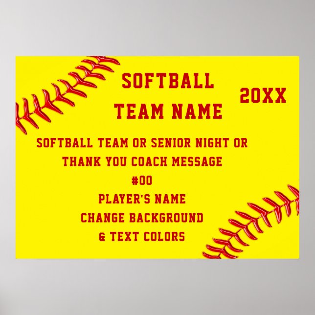 Personalisiert, Softball Senior Night Poster, Team Poster (Vorne)