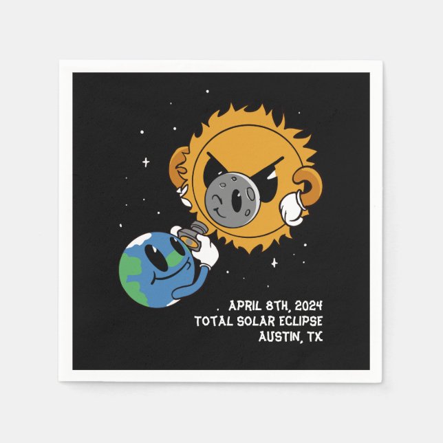 Personalisiert Solar Eclipse 2025 FotoTram Serviette (Vorderseite)