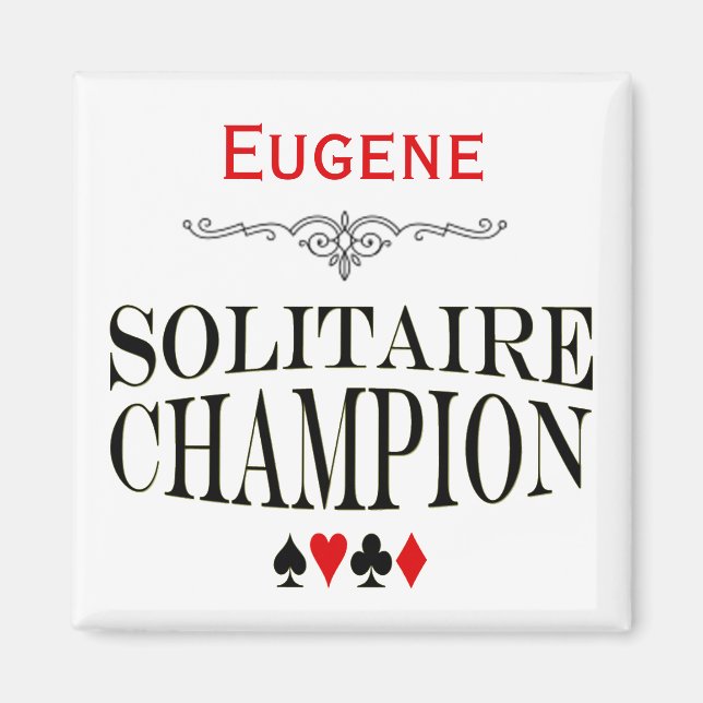Personalisiert Solitaire Champion Magnet (Vorne)