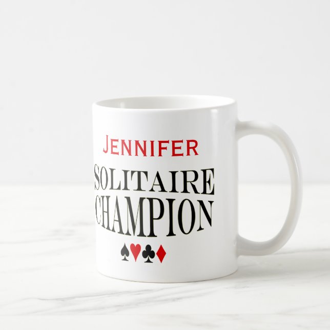 Personalisiert Solitaire Champion Tasse (Rechts)