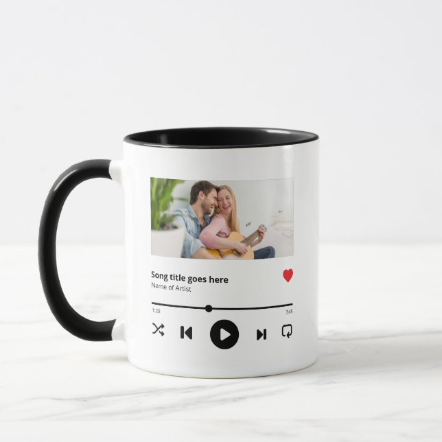 Personalisiert Song Album Foto Music Lover Tasse (Links)