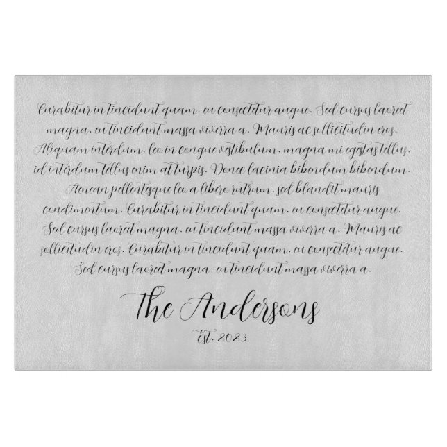 Personalisiert Song Texte Glasfaserkarte Schneidebrett (Vorderseite)