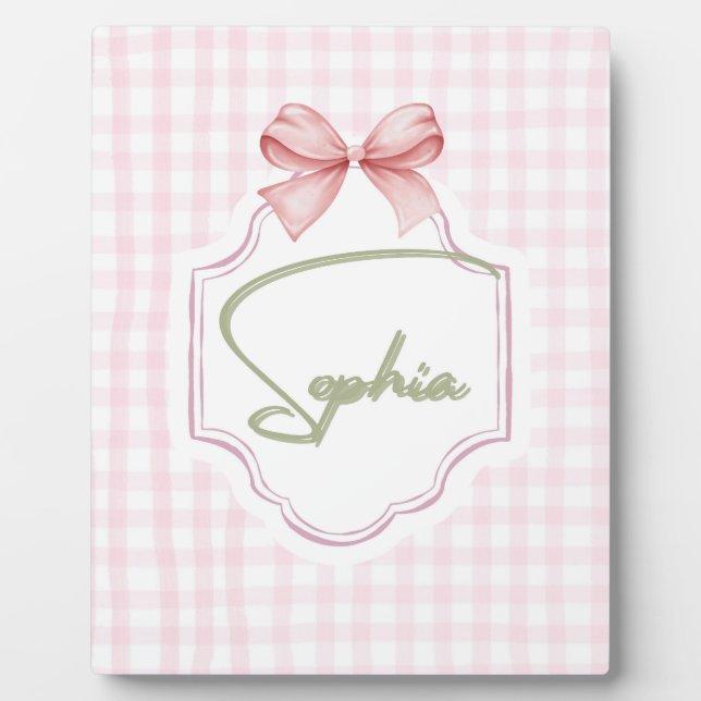 Personalisiert Sophia Baby Girl Kinderzimmer Bow&G Fotoplatte (Vorderseite)