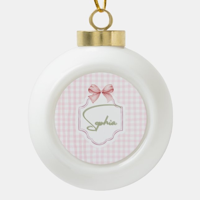 Personalisiert Sophia Baby Girl Kinderzimmer Bow&G Keramik Kugel-Ornament (Vorderseite)