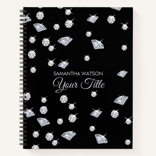 Personalisiert Sparkle Diamonds Notizbuch (Vorderseite)