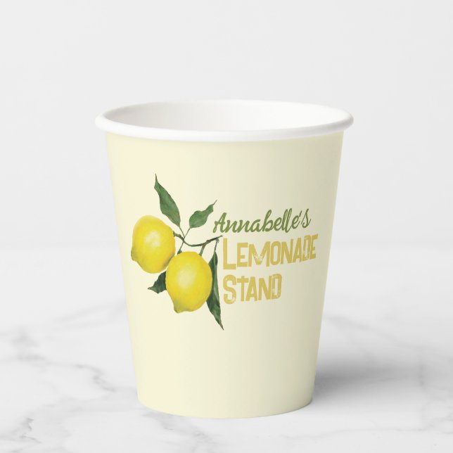 Personalisiert Spaß Kinder Lemonade Stand Pappbecher (Vorderseite)