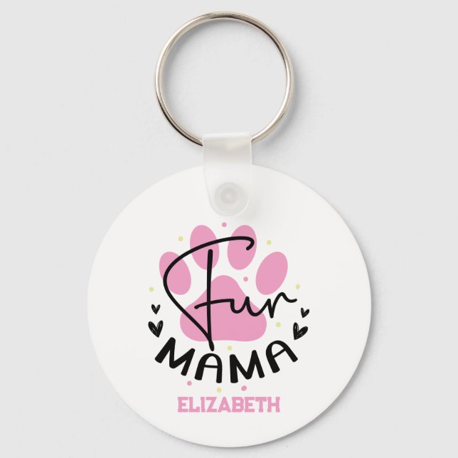 Personalisiert Spaß Mama Paws - Muttertag Schlüsselanhänger (Vorderseite)