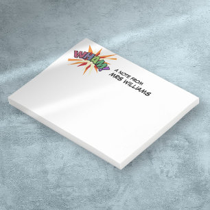 Personalisiert Spaß Modernes Comic Buch WHAM Post-it Klebezettel