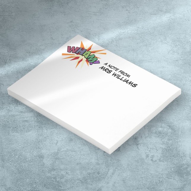 Personalisiert Spaß Modernes Comic Buch WHAM Post-it Klebezettel (Personalized Fun Modern Comic Book WHAM Post-it Notes)