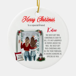 Personalisiert Special Best Friends Keramik Ornament