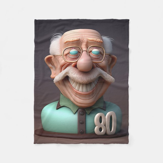 Personalisiert Special Funny 80 Jahre alt Geburtst Fleecedecke (Vorderseite)