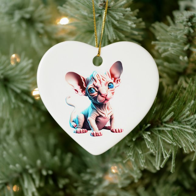 Personalisiert Sphynx Kitten Keramik Ornament (Baum)