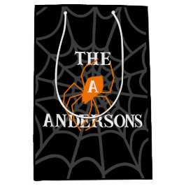 Personalisiert Spider WebHalloween Mittlere Geschenktüte
