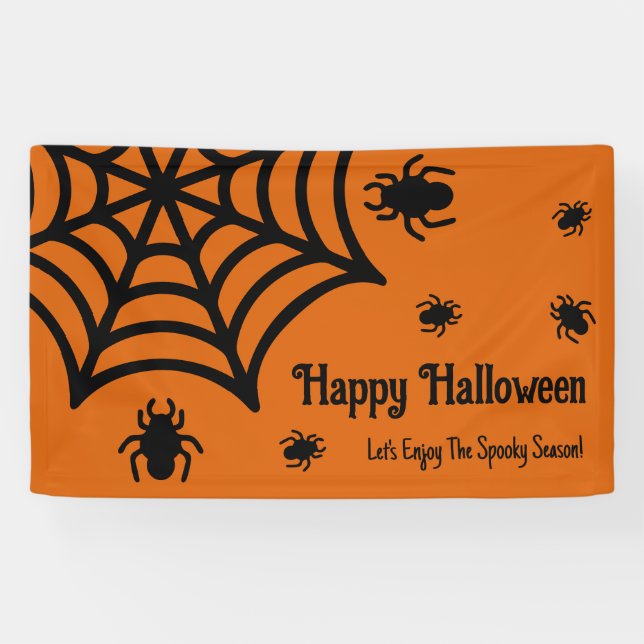 Personalisiert Spiderweb Halloween Banner (Horizontal)