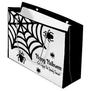 Personalisiert Spiderweb Halloween Große Geschenktüte