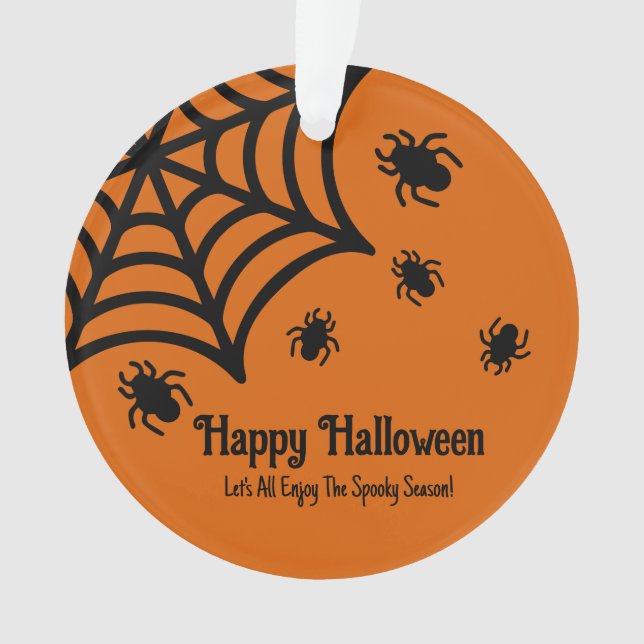 Personalisiert Spiderweb Halloween Ornament (Vorderseite)