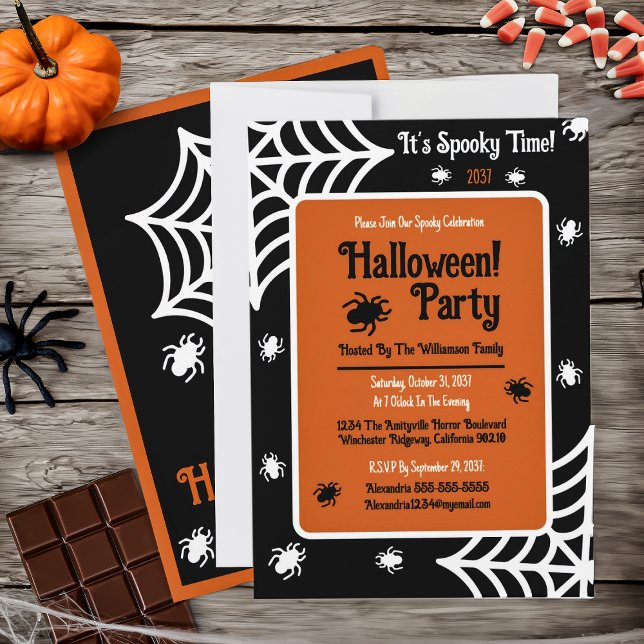 Personalisiert Spiderweb Halloween-Party Einladung (Von Creator hochgeladen)