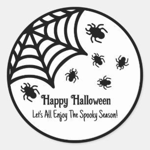 Personalisiert Spiderweb Halloween Runder Aufkleber