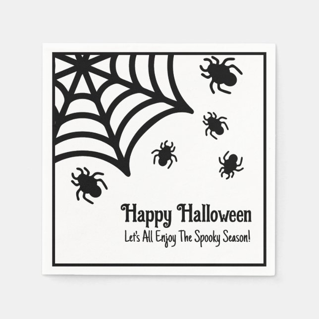 Personalisiert Spiderweb Halloween Serviette (Vorderseite)