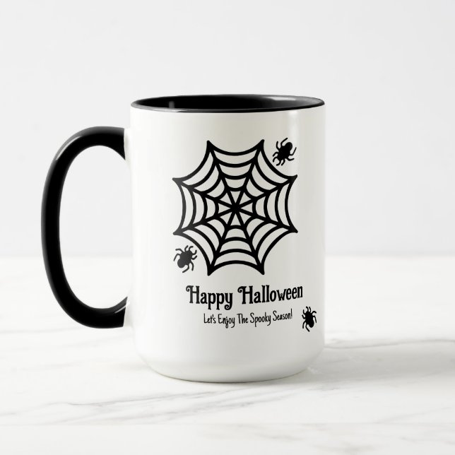 Personalisiert Spiderweb Halloween Tasse (Links)