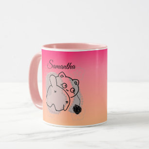 Personalisiert spielende Katze mit Garn Tasse