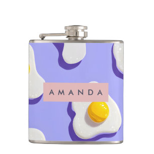 Personalisiert spielerisch sonnige Hühnereier Flachmann