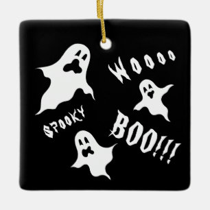 Personalisiert Spooky Halloween-Geister Keramikornament