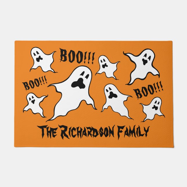 Personalisiert Spooky Halloween Ghosts Doormat Fußmatte (Vorderseite)