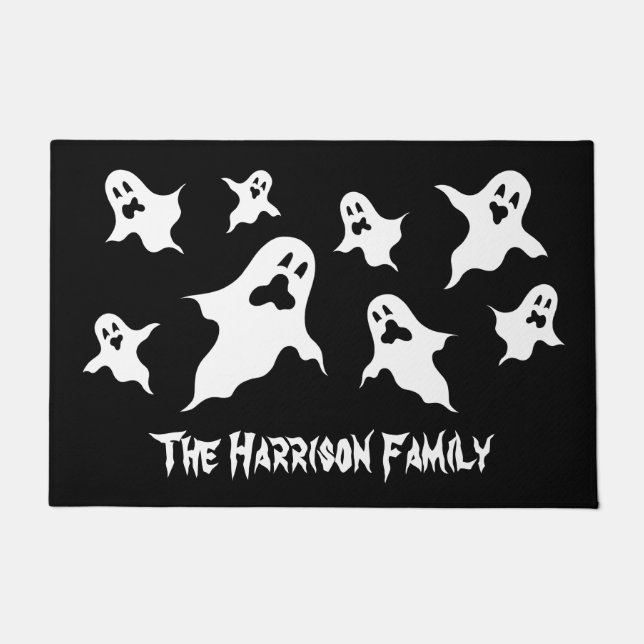 Personalisiert Spooky Halloween Ghosts Doormat Fußmatte (Vorderseite)