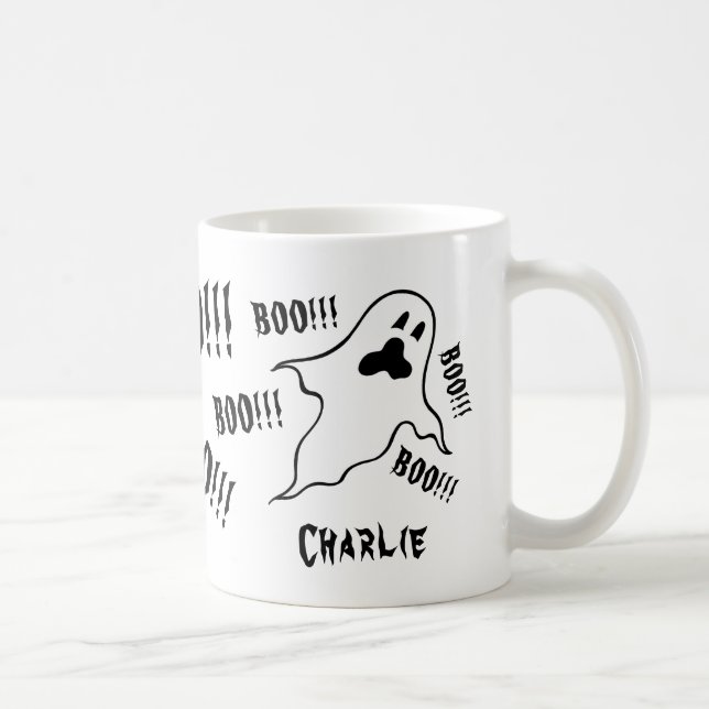 Personalisiert Spooky Halloween Ghosts Kaffeemasch Kaffeetasse (Rechts)