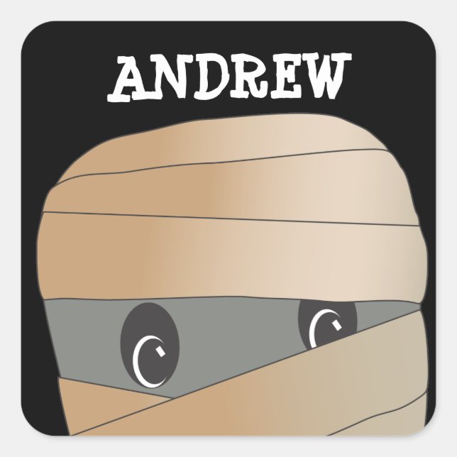 Personalisiert Spooky Mummy Halloween Sticker (Vorderseite)