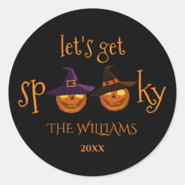 Personalisiert Spooky Pumpkins Halloween Runder Aufkleber