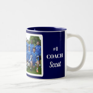 Personalisiert Sport Coach Team Foto Vielen Dank Zweifarbige Tasse
