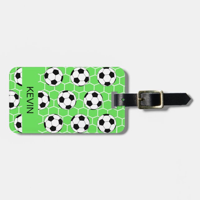 Personalisiert Sport Fußball Gepäckmarke Gepäckanhänger (Vorderseite horizontal)