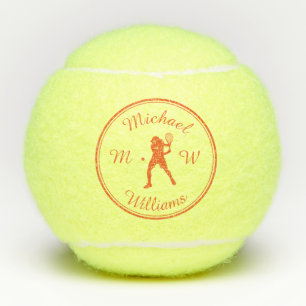 Personalisiert Sport Tennis Player Orange Silhouet Tennisbälle