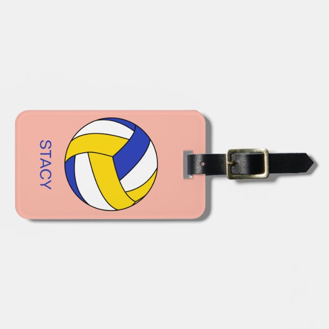 Personalisiert Sport Volleyball Gepäckmarke Gepäckanhänger (Vorderseite horizontal)