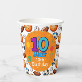 Personalisiert Sports Birthday Paper Cups Pappbecher