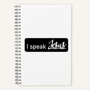 Personalisiert spreche ich Jesus Black & White auf Notizbuch