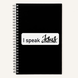 Personalisiert spreche ich Jesus Black & White auf Notizbuch