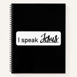 Personalisiert spreche ich Jesus Black & White auf Notizbuch