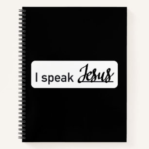 Personalisiert spreche ich Jesus Black & White auf Notizbuch