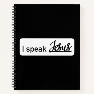 Personalisiert spreche ich Jesus Black & White auf Notizbuch