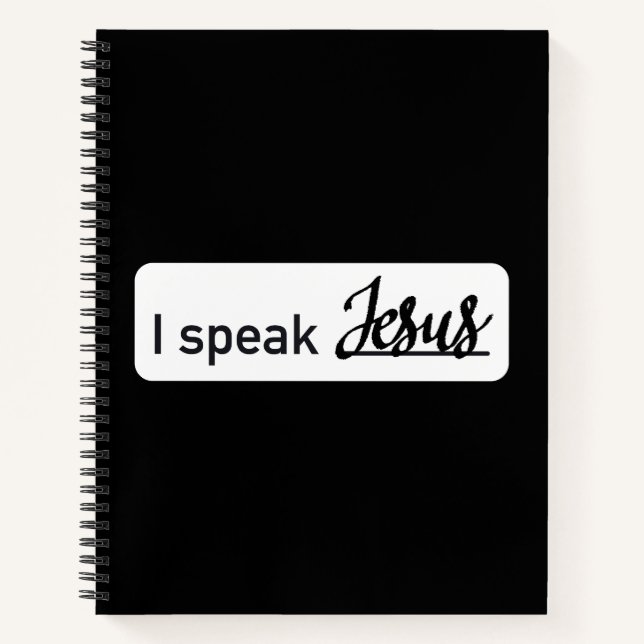 Personalisiert spreche ich Jesus Black & White auf Notizbuch (Vorderseite)