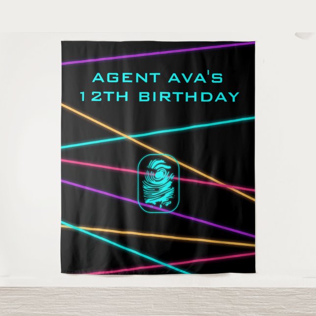 Personalisiert Spy-Party-Laser-Tapestry Wandteppich (Vorderseite)