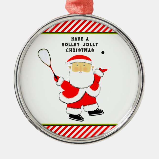 Personalisiert Squash Player Christmas Collectin Ornament Aus Metall (Vorne)